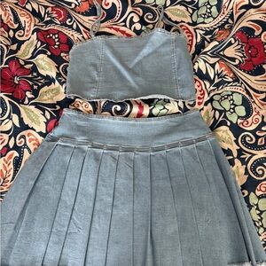 Denim Two-Piece Skirt Set